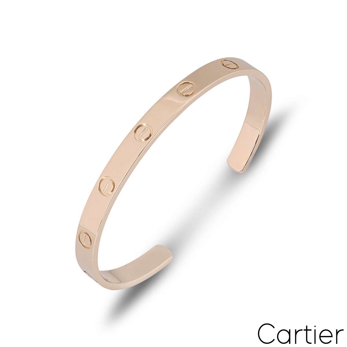 Cartier Rose Gold Plain Cuff Love Bracelet Size 18 B6032618